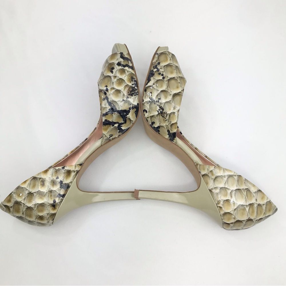 Jessica Simpson Beige Snake-Print Peep-Toe Heels - Picture 7 of 16